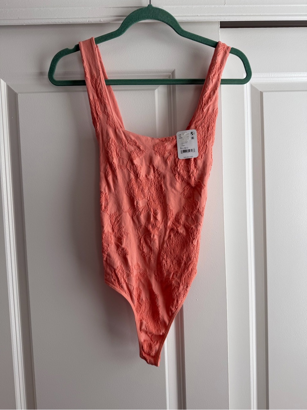 Free People Coral Textured Women’s One-Piece Bodysuit